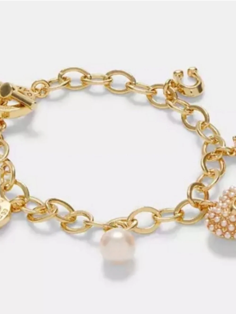 Coach Heart Pearl Charm Bracelet